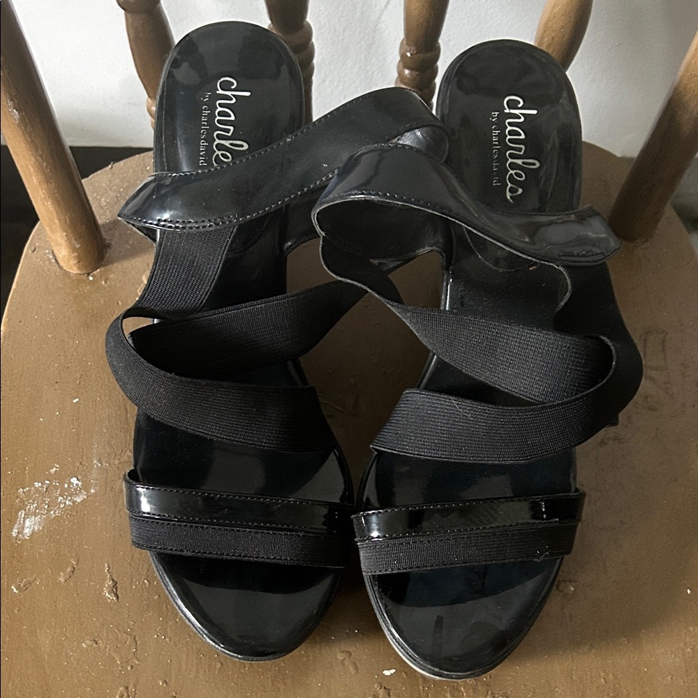 Charlies Black Strappy Heels